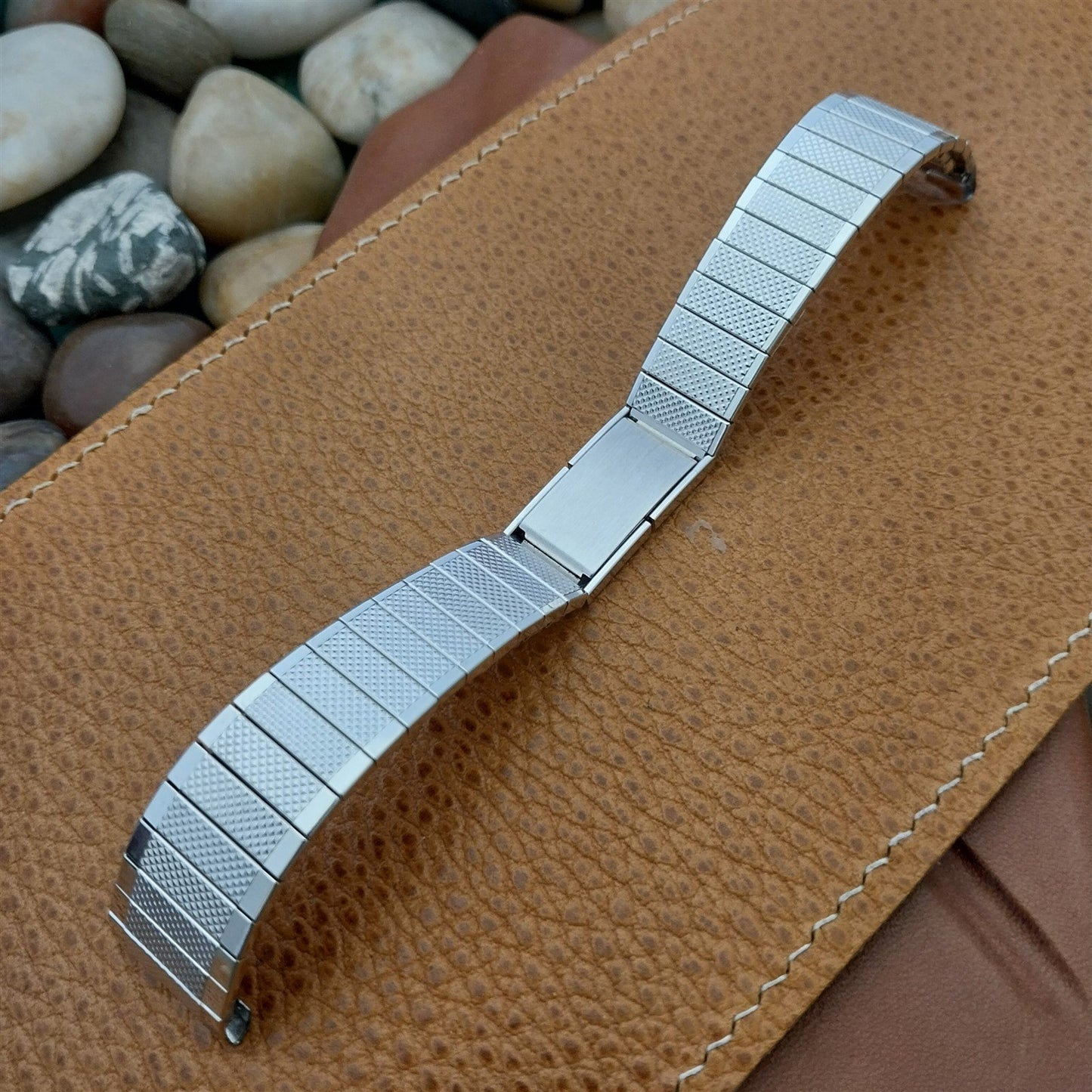 Vintage 17.2mm 10k White Gold-Filled Long Speidel Enfield Unused nos Watch Band