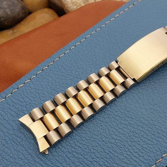 19mm Hadley President Gold-Filled & Stainless nos 1970s Vintage Watch Band