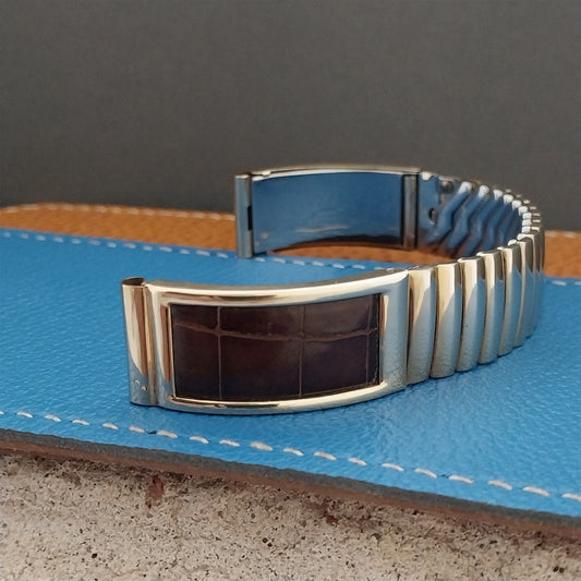 5/8" Gold-Filled & Alligator Expansion Foster Unused 1950s Vintage Watch Band