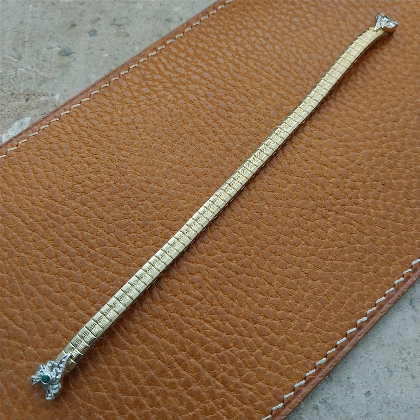 Vintage Speidel Emerald White & Yellow Gold RGP NOS Ladies Cocktail Watch Band