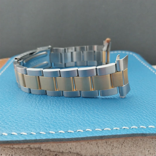 22mm Stainless Steel & Gold Solid Link Speidel Divers Unused Vintage Watch Band