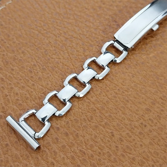 5/8" 1940s Art Deco White Gold-Filled Kestenmade Majestic nos Vintage Watch Band