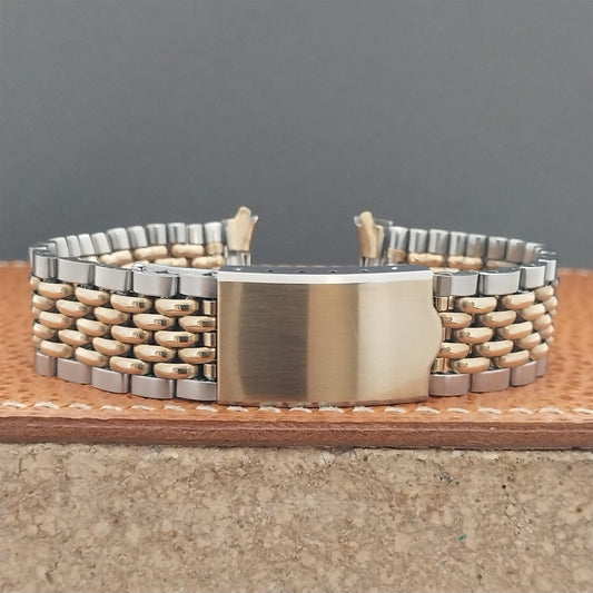 19mm Rice Beads Gold RGP & Stainless Steel Speidel Japan Vintage Watch Band