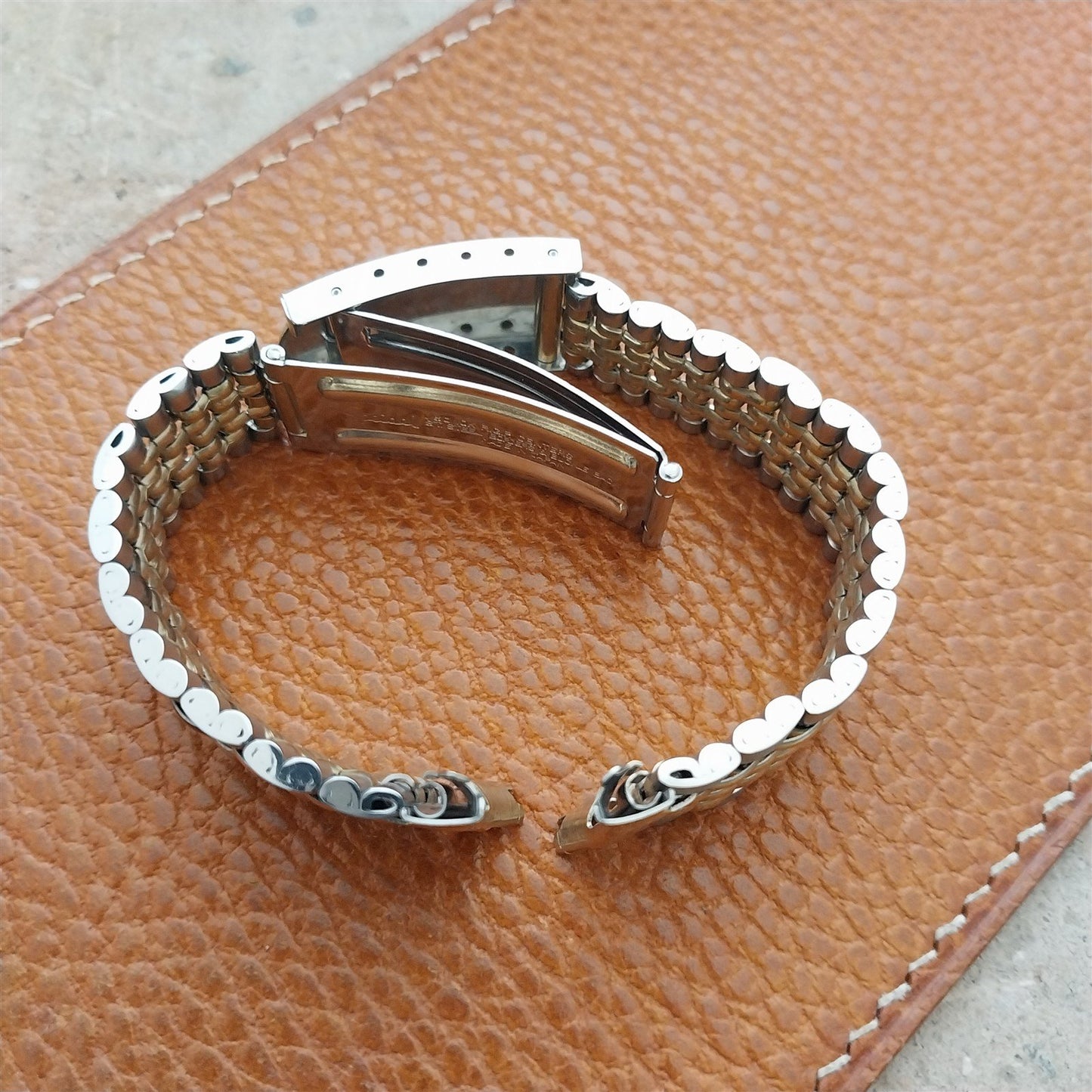 19mm Rice Beads Gold RGP & Stainless Steel Speidel Japan Vintage Watch Band