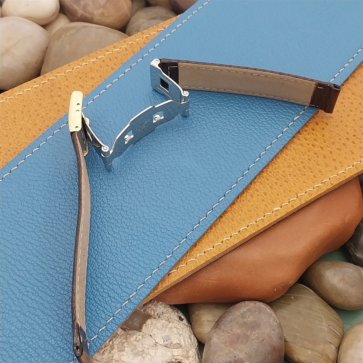 16mm Hadley Roma Burgundy Lizard Watch Band & Gold-Tone Butterfly Buckle