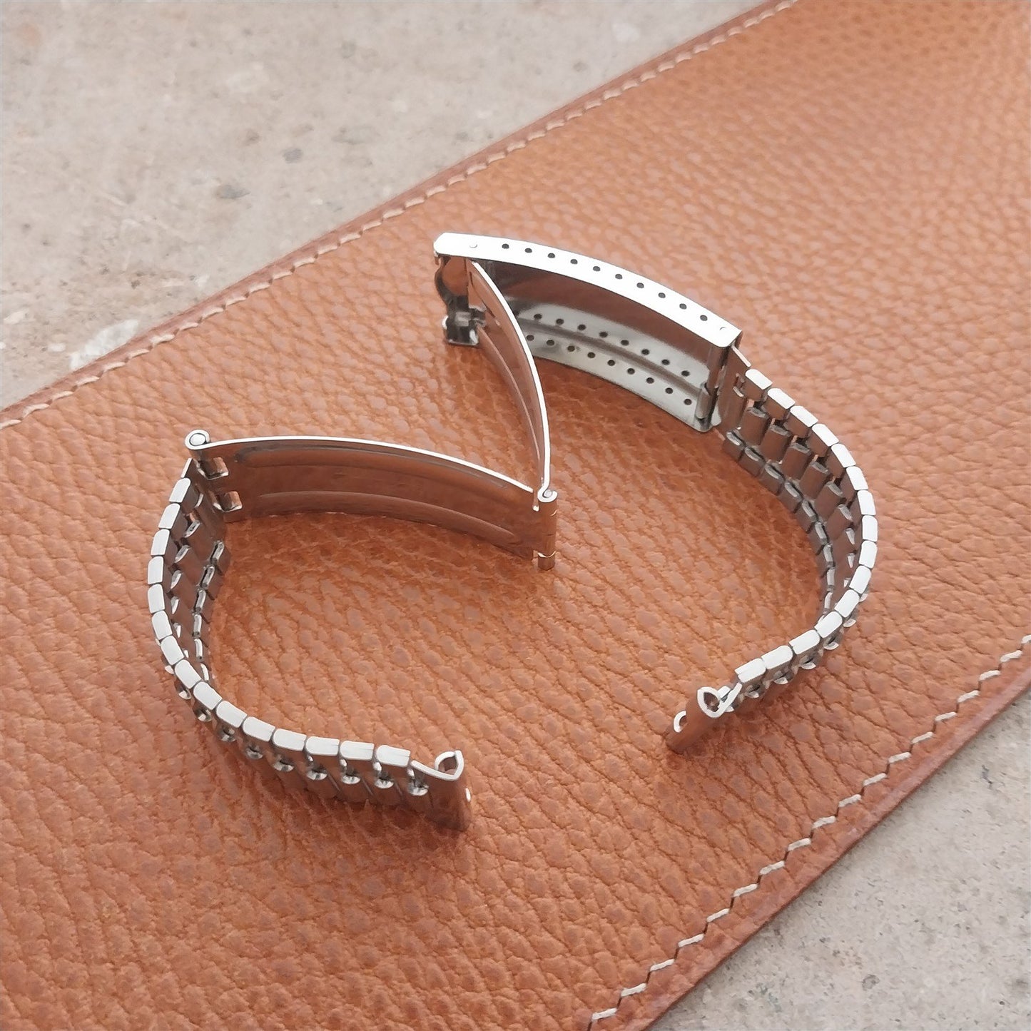1960s 17mm Stainless Steel JB Champion USA nos Vintage Watch Band