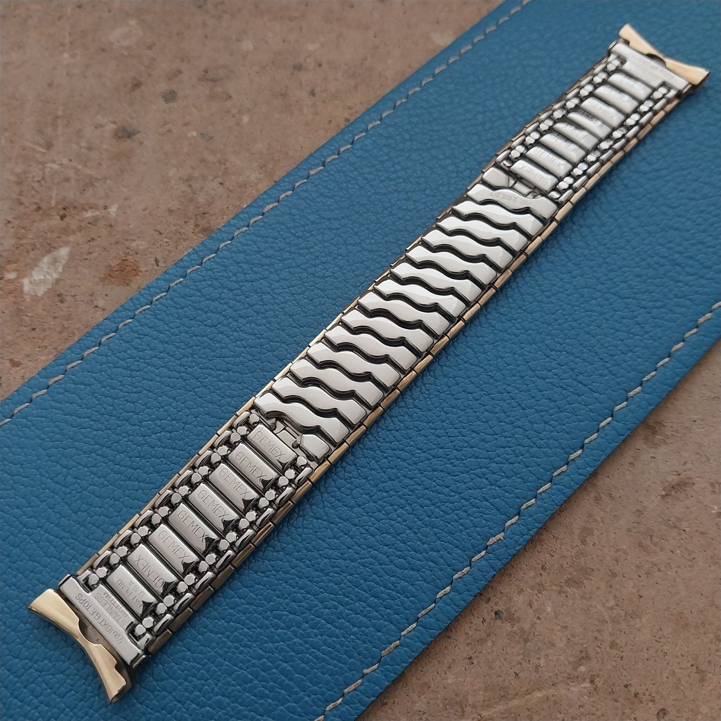 Classic Gemex wide 10k Yellow Gold-Filled nos 19mm 1950s old-stock Watch Band