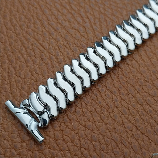 40s Vintage 19mm 18mm 16mm White Gold-Fill Classic JB Champion Short Watch Band