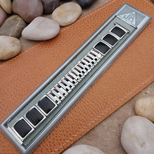 19mm 18mm Stainless Steel & Lizard JB Champion VIP nos 1950s Vintage Watch Band
