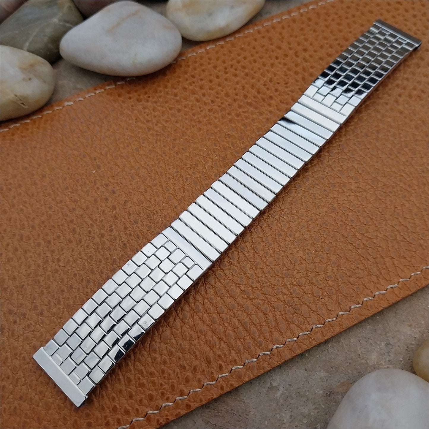 17.2mm 1950s Brick Link JB Champion Stainless Steel Unused Vintage Watch Band