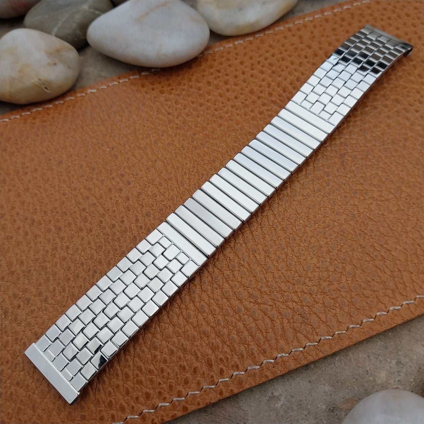 Vintage 17.2mm 1950s Brick Link JB Champion Stainless Steel Unused Watch Band
