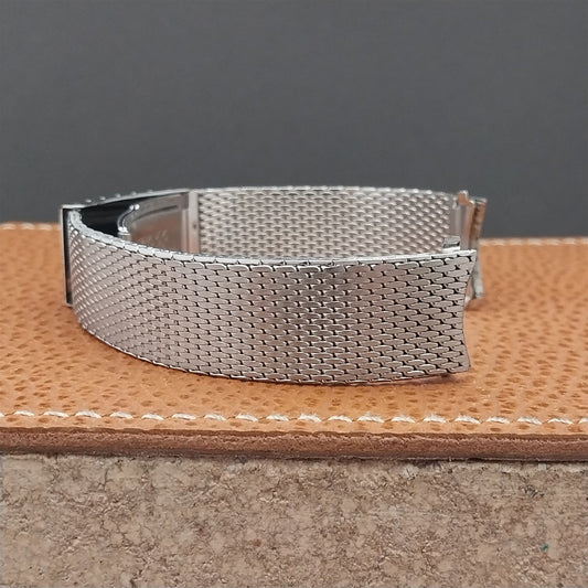 Vintage Bulova 17.2mm Stainless Steel Mesh Snorkel Diver Unused Watch Band