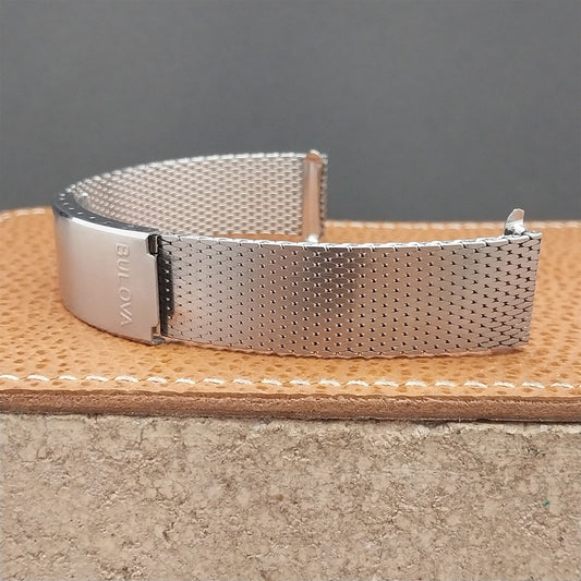 Bulova 17.2mm Stainless Steel Thick Mesh Flat-End nos Unused Vintage Watch Band