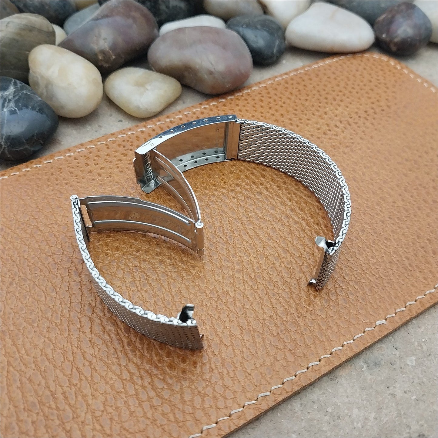 Bulova 17.2mm Stainless Steel Thick Mesh Flat-End nos Unused Vintage Watch Band