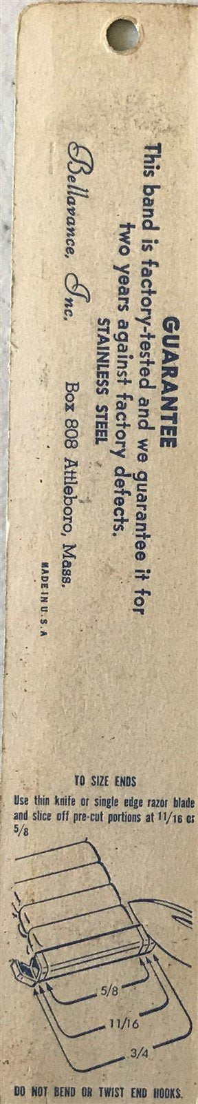 17.2mm Stainless Steel Expansion Bellavance 1960s Unused nos Vintage Watch Band