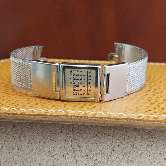 1960s 17.2mm Stainless Mesh Kreisler Perpetual Calendar Vintage Watch Band