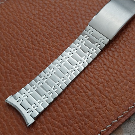 19mm 18mm 17mm Bulova Solid-Link Stainless Steel Unused 1970s Vintage Watch Band