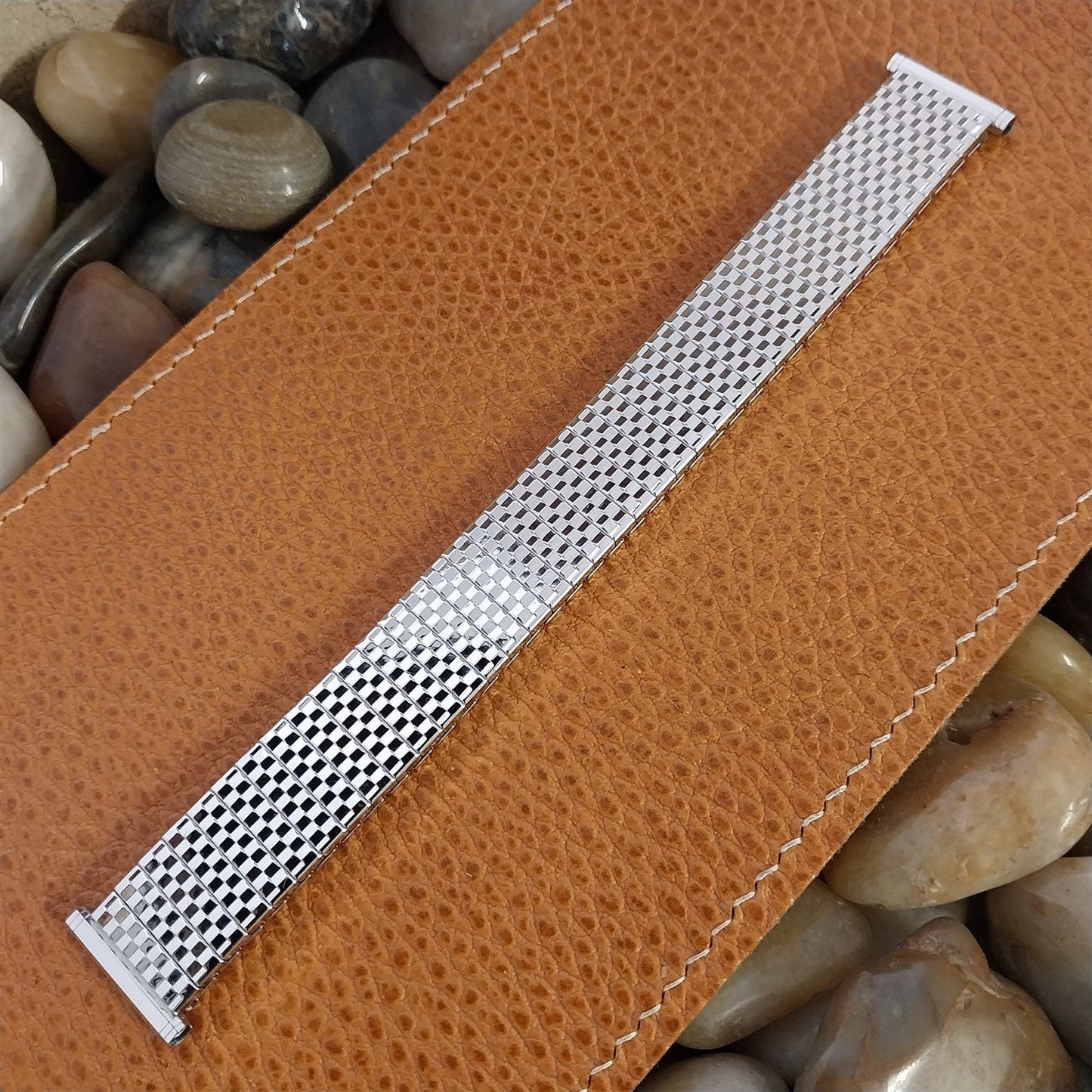 1962 1/20 10k White Gold-Filled Speidel Checkmate nos Vintage Watch Band