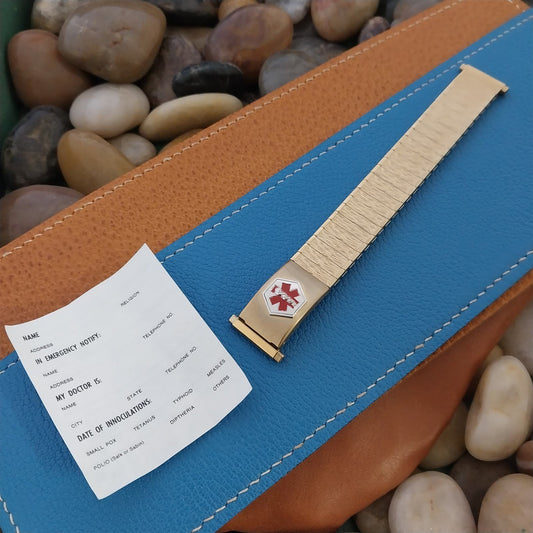 Vintage Speidel USA Medilog Rolled Gold Plate Short nos 16mm-19mm Watch Band