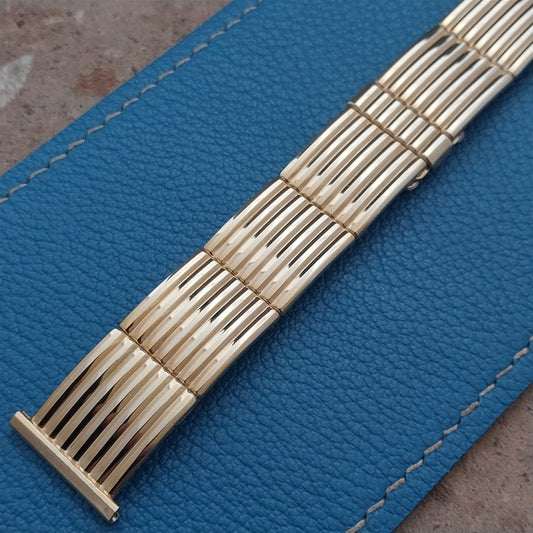 10k Gold Filled 1955 Speidel In The Groove Floating-Link nos Vintage Watch Band