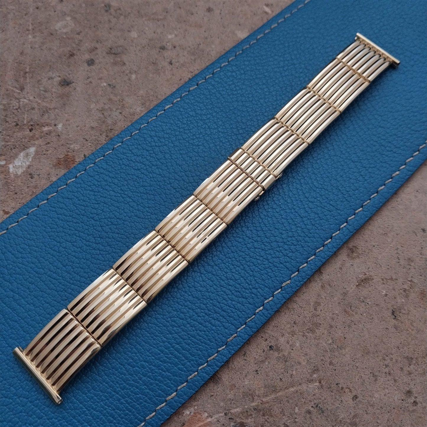 10k Gold Filled 1955 Speidel In The Groove Floating-Link nos Vintage Watch Band
