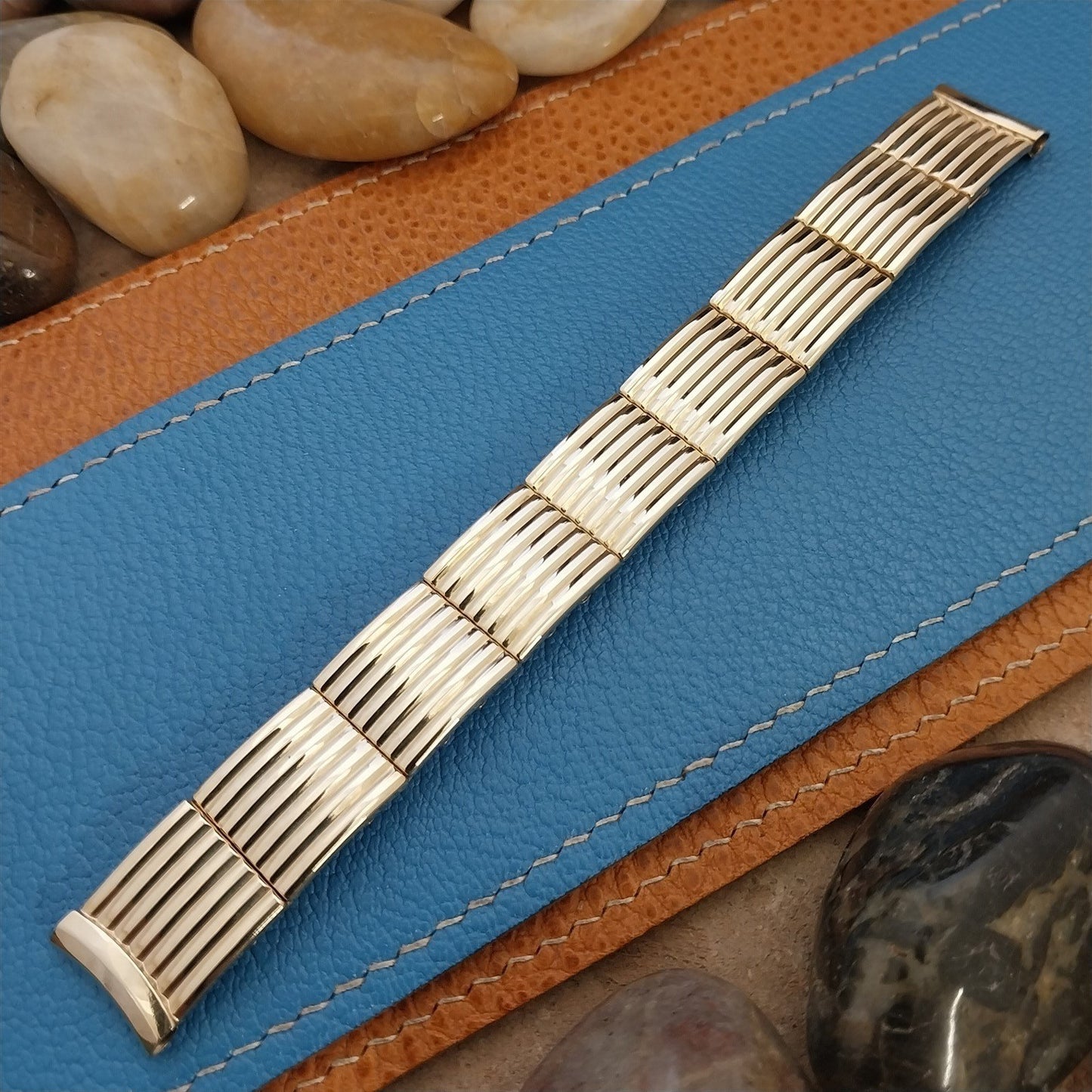 5/8" 10k Gold-Filled 1955 Speidel Floating-Link nos Vintage Watch Band