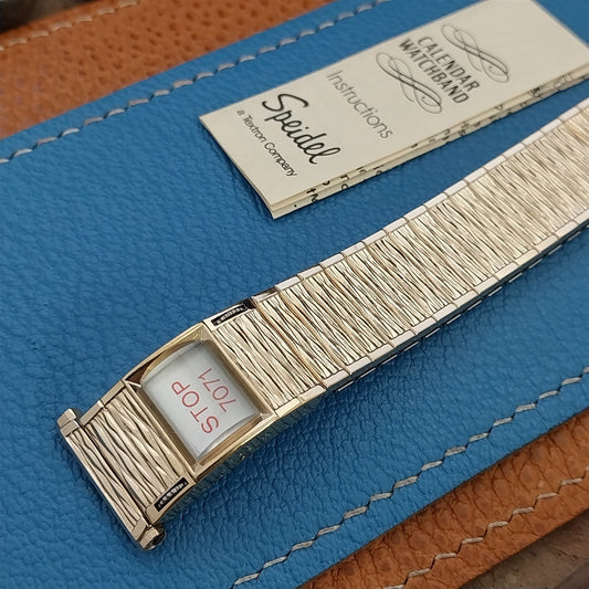 Vintage Speidel 19mm 18mm 10k Gold Filled 1970/1971 Calendar Watch Band nos
