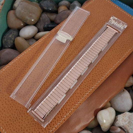 Long 1960s 10k Rose Gold-Filled Expansion Speidel Fairway NOS Vintage Watch Band