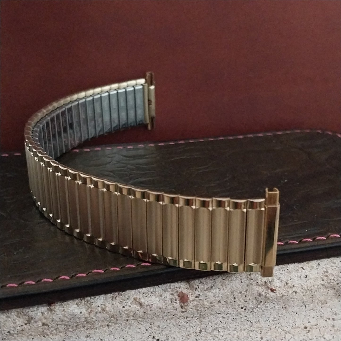 22mm 20mm 19mm Gold RGP Speidel USA Wide Expansion Unused nos 1980s Watch Band