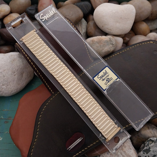 22mm 20mm 19mm Gold RGP Speidel USA Wide Expansion Unused nos 1980s Watch Band