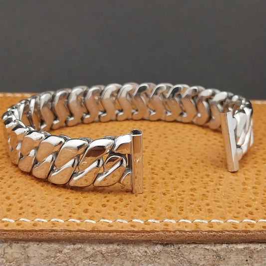 1950s Extra Long White Gold-Filled Speidel Sir Galahad Vintage Watch Band