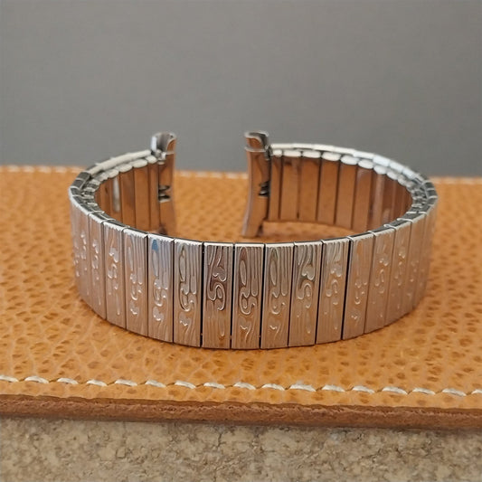 Vintage Bulova 1970s 16mm 18mm 20mm Stainless Steel Classic Stretch Watch Band