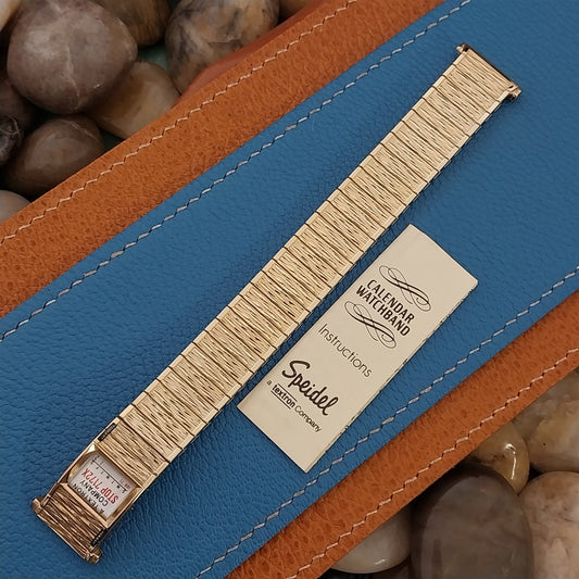 Vintage 19mm Speidel USA 10k Gold Filled 1971/1972 Calendar Unused Watch Band