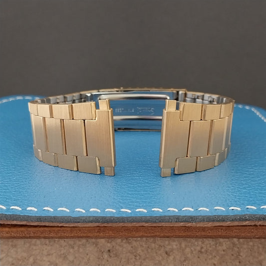 22mm 20mm 19mm Yellow Gold-Tone Speidel Bar-Link 1970s Unused Vintage Watch Band