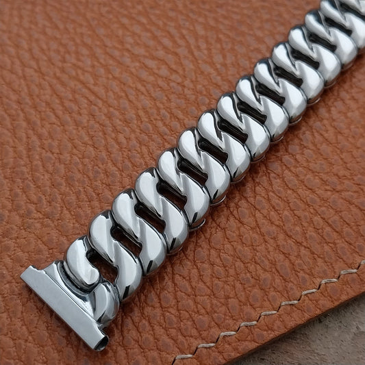 1950s Vintage Stainless Steel 19mm 18mm 16mm Foster Curb Link Unused Watch Band
