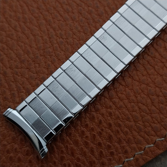 Vintage 19mm 18mm 16mm White Gold-Fill Speidel Domino Unused Classic Watch Band