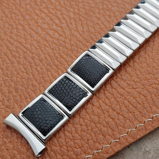 1950s Vintage Eton Stainless Steel & Lizard 19mm 18mm 16mm NOS Unused Watch Band
