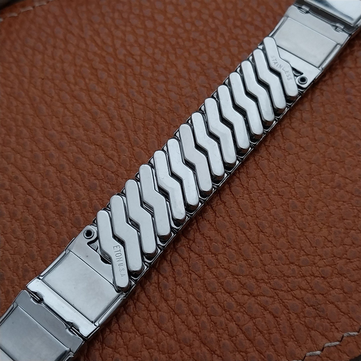 1950s Vintage Eton Stainless Steel & Lizard 19mm 18mm 16mm NOS Unused Watch Band