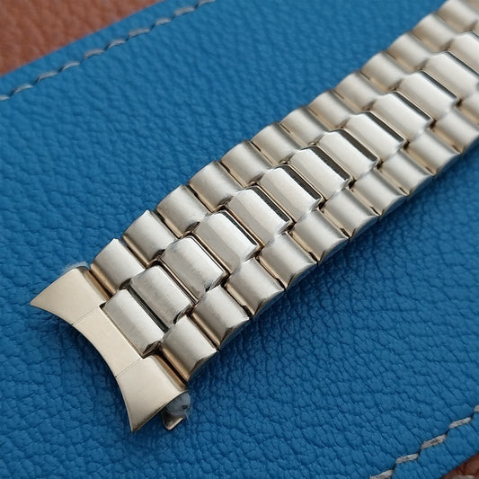 Vintage Wide Yellow Gold-Tone 20mm Speidel EuroFlex Unused NOS 1980s Watch Band