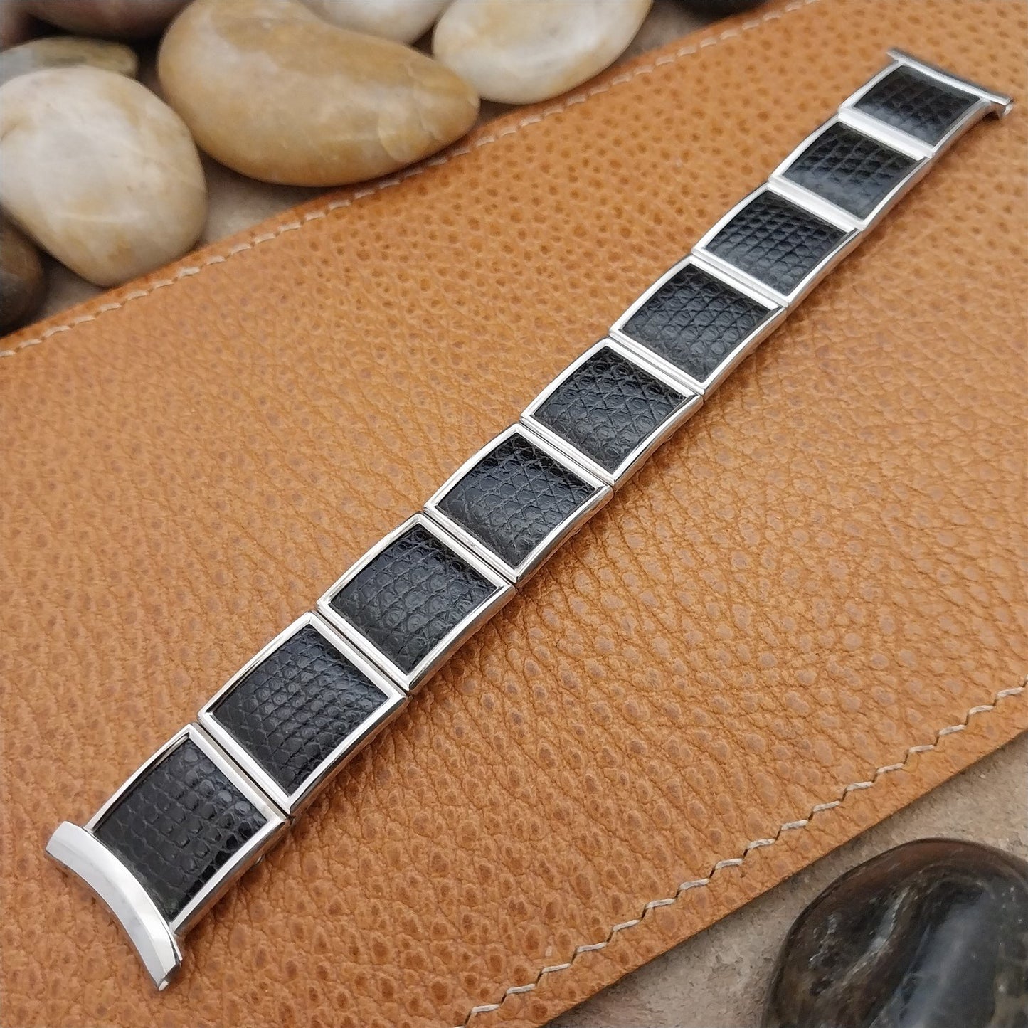 1955 Classic Speidel White Gold-filled & Lizard Unused Vintage Watch Band
