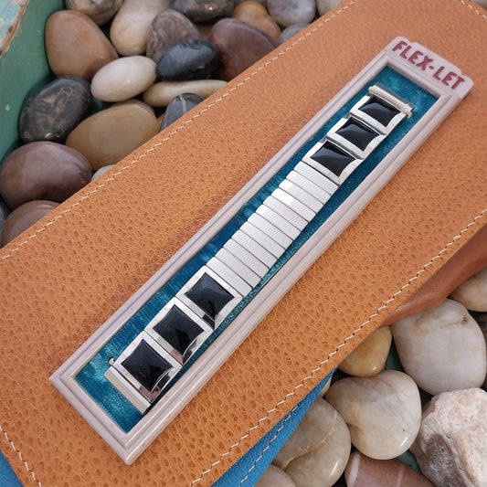 17.2mm White Gold-Filled 1958 Flex-Let Jet Unused mcm 50s Vintage Watch Band