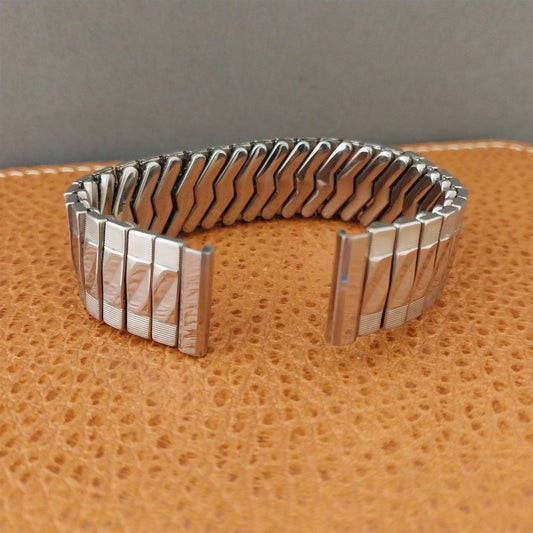 5/8" Crown USA Stainless Steel Scissor Expansion nos 1960s Vintage Watch Band