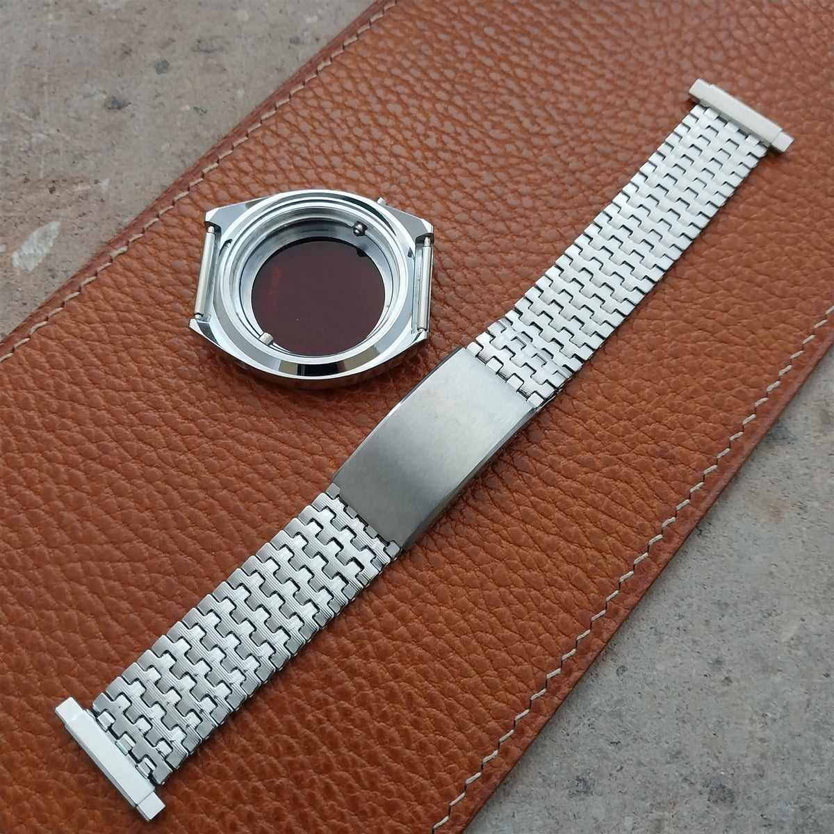 NOS PARTS Compu Chron LED Stainless Steel Case & Watch Band