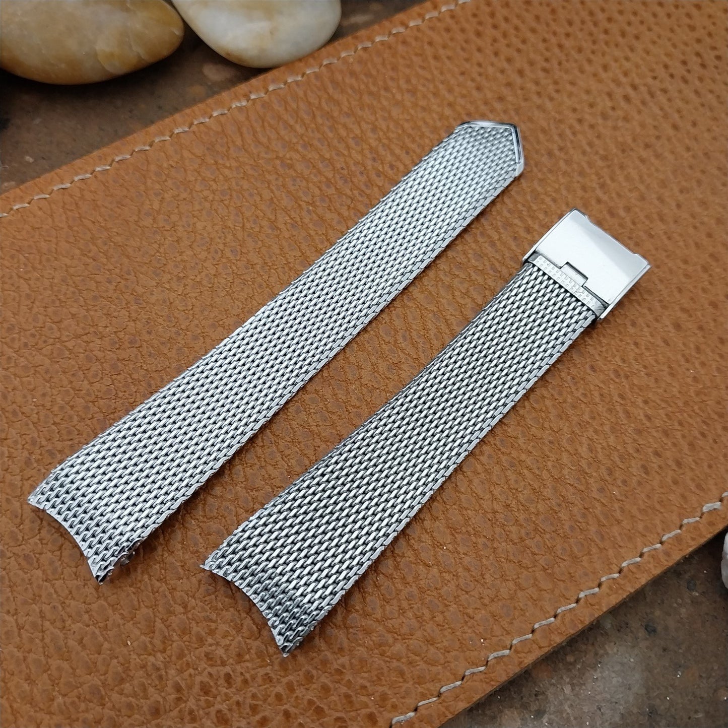 Vintage 17.2mm 10k White Gold-Filled Mesh Speidel Classic 1960s-1970s Watch Band