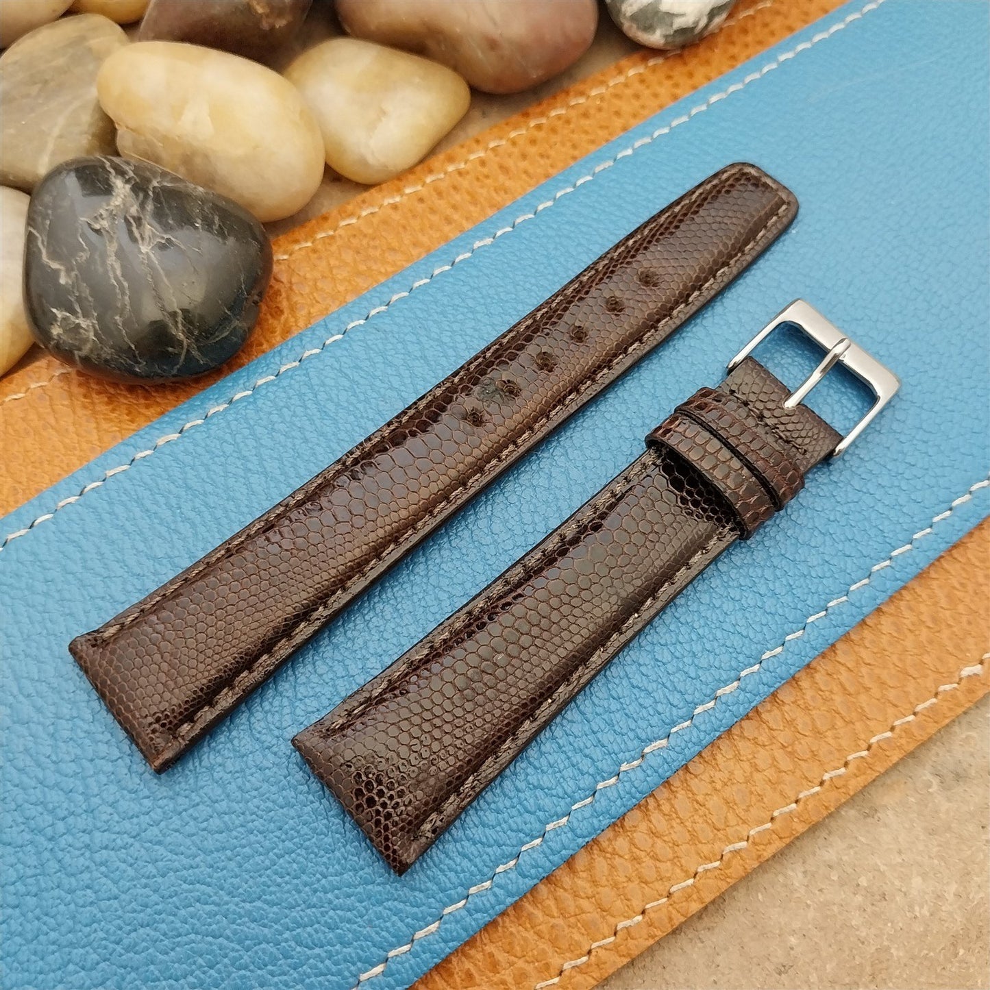 19mm Hadley Roma USA Made Lizard Tapered 16mm/19mm nos Vintage Watch Band