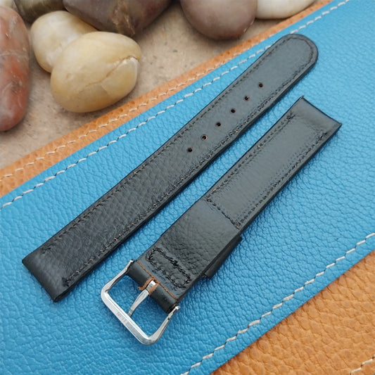A-11 Elgin Buckle&5/8 Champion Black Buffalo Calf Leather nos Vintage Watch Band