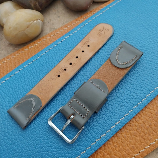Elgin A-11 Buckle & Short Gray Shell Cordovan nos 5/8 1950s Vintage Watch Band