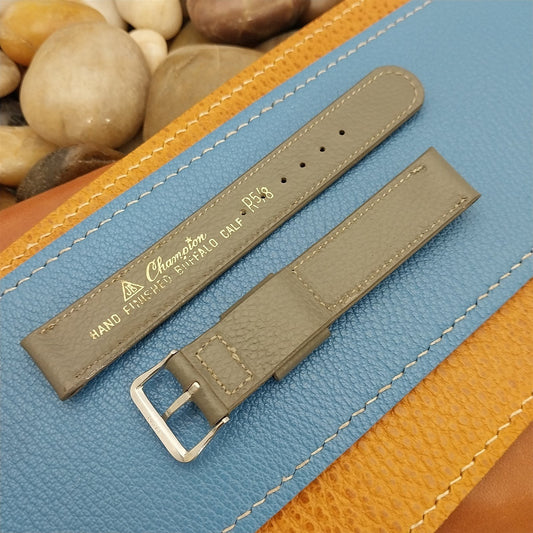 5/8 Champion Gray Buffalo Calf Leather nos Vintage Watch Band& A-11 Elgin Buckle