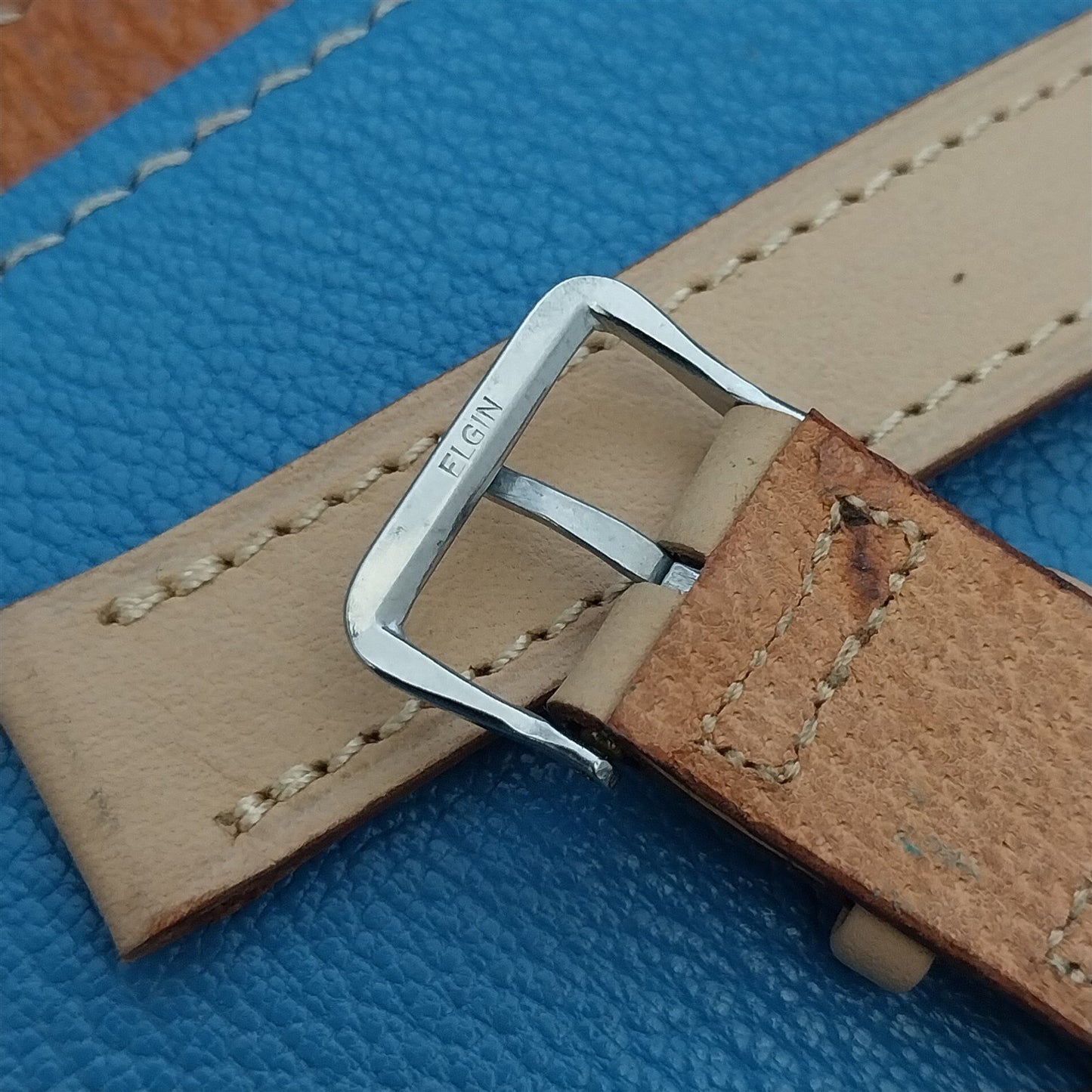 Elgin Buckle & Long 5/8" Calf Leather nos ORD A-11 1950s Vintage Watch Strap
