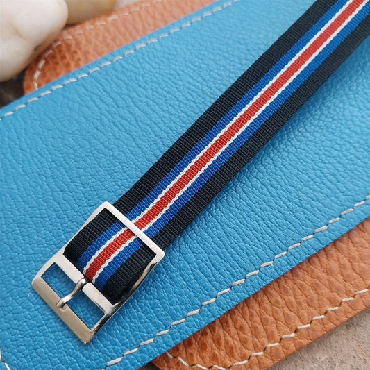 5/8" Perlon Striped 1-Piece Classic 1960s Single Pass Unused Vintage Watch Strap
